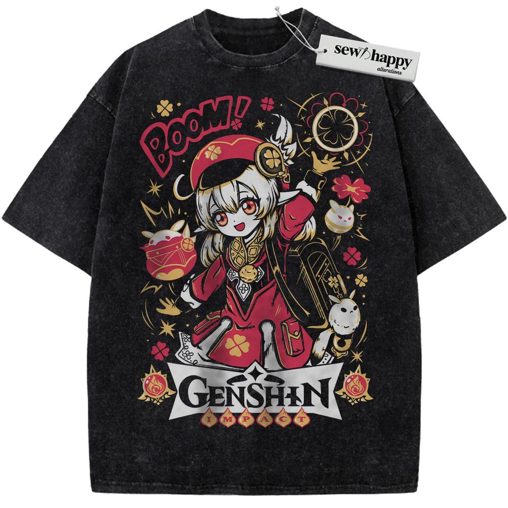 Wash Tee Klee Shirt, Genshin Impact Shirt, Game Shirt, Vintage T-Shirt