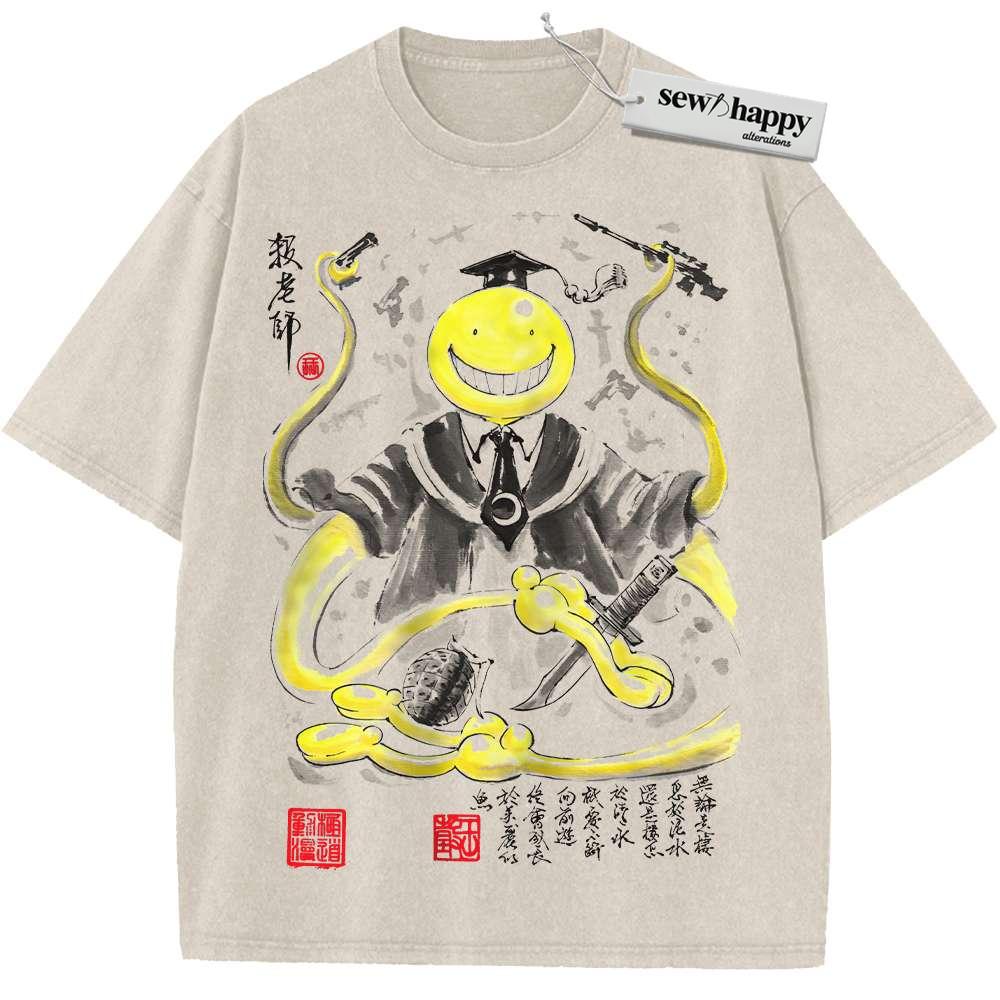 Wash Tee Korosensei Shirt, Assassination Classroom Shirt, Anime Shirt, Vintage Tee
