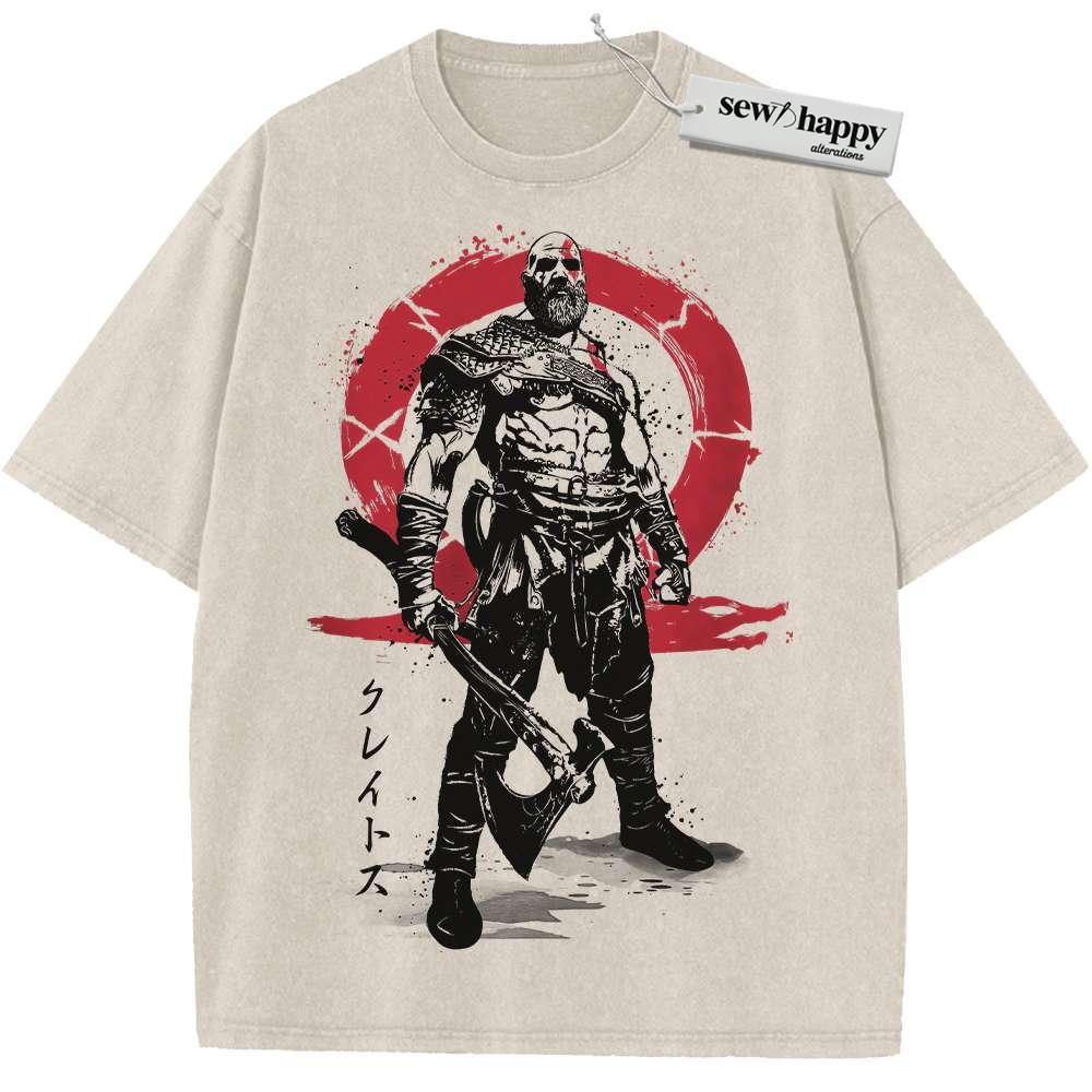 Wash Tee Kratos Shirt, God of War Shirt, Game Shirt, Vintage T-Shirt