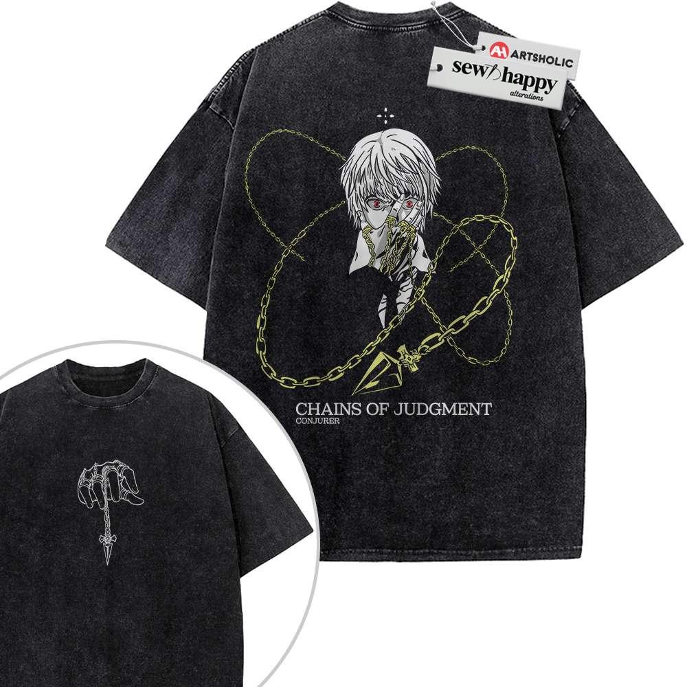 Wash Tee Kurapika Shirt, Hunter x Hunter Shirt, HxH Shirt, Anime Shirt, Vintage T-Shirt 2-Sided