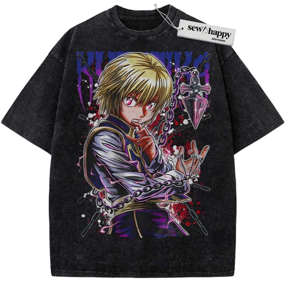 Wash Tee Kurapika Shirt, Hunter x Hunter Shirt, HxH Shirt, Anime Shirt, Vintage Tee