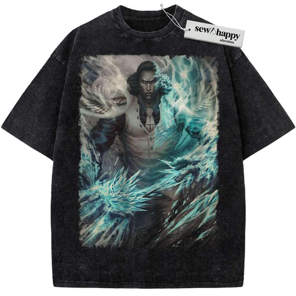 Wash Tee Kuzan Shirt, Aokiji Shirt, One Piece Shirt, Anime Shirt, Vintage Tee