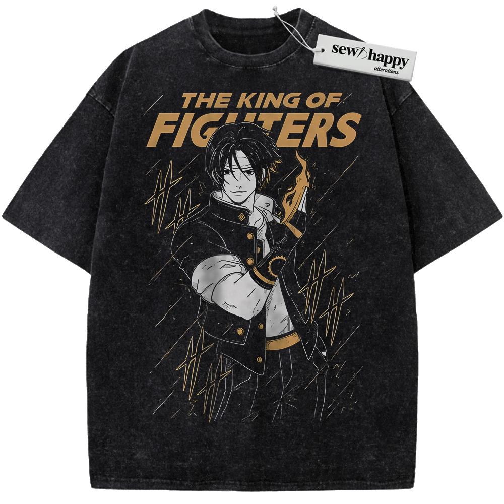Wash Tee Kyo Kusanagi Shirt, The King of Fighters Shirt, Game Shirt, Vintage Tee
