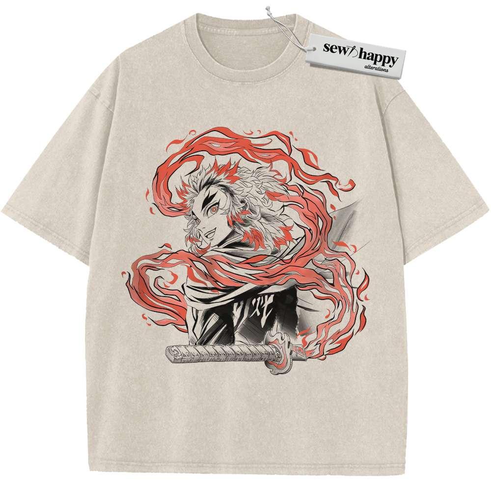 Wash Tee Kyojuro Rengoku Shirt, Demon Slayer Shirt, Anime Shirt, Vintage Tee Wash Tee Kyojuro Rengoku Shirt, Demon Slayer Shirt, Anime Shirt, Vintage Tee - Image 1