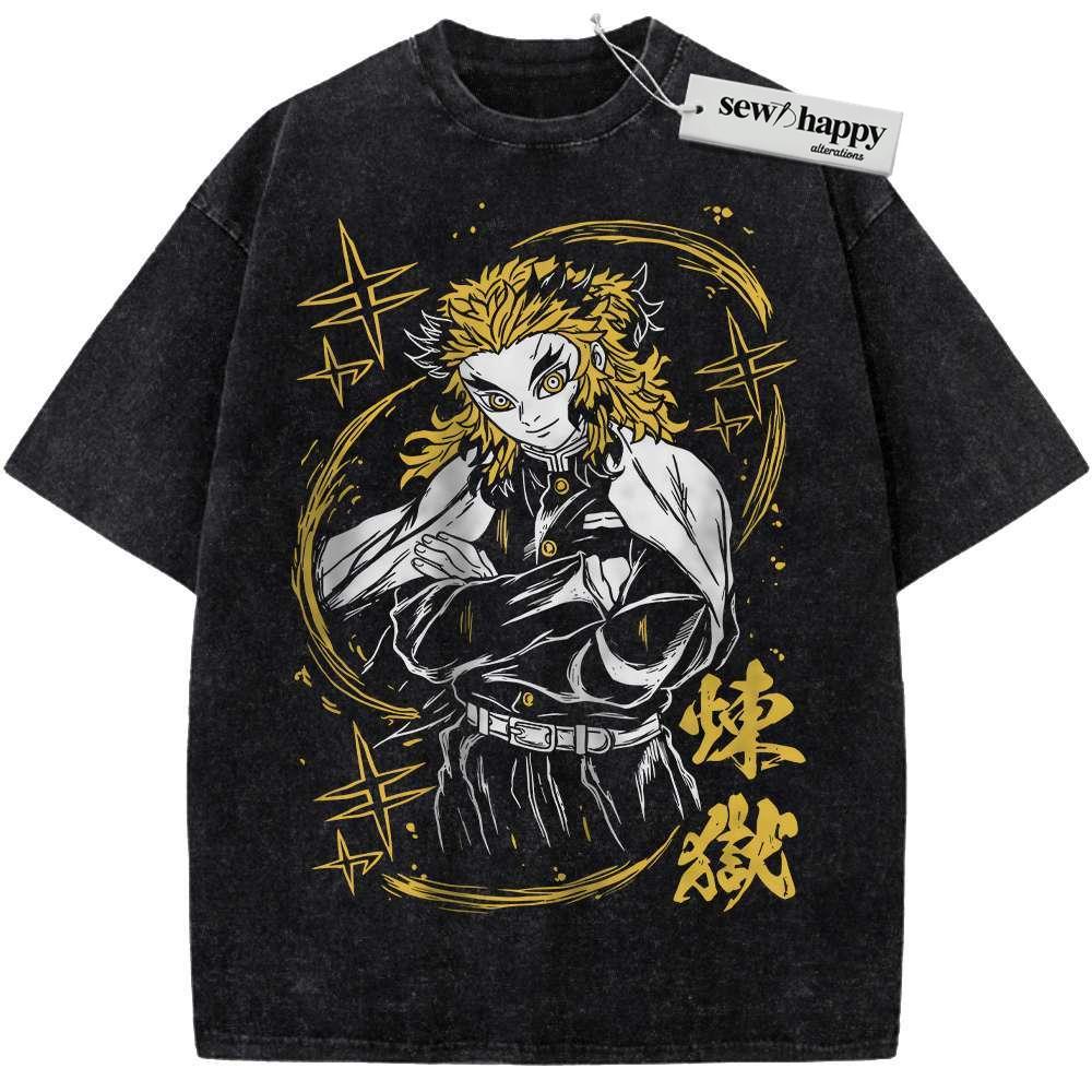 Wash Tee Kyojuro Rengoku Shirt, Demon Slayer Shirt, Anime Shirt, Vintage Tee Wash Tee Kyojuro Rengoku Shirt, Demon Slayer Shirt, Anime Shirt, Vintage Tee - Image 1