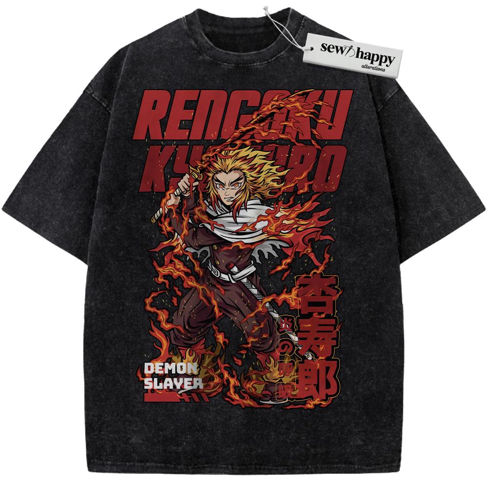 Wash Tee Kyojuro Rengoku Shirt, Demon Slayer Shirt, Anime Shirt, Vintage Tee Wash Tee Kyojuro Rengoku Shirt, Demon Slayer Shirt, Anime Shirt, Vintage Tee - Image 1