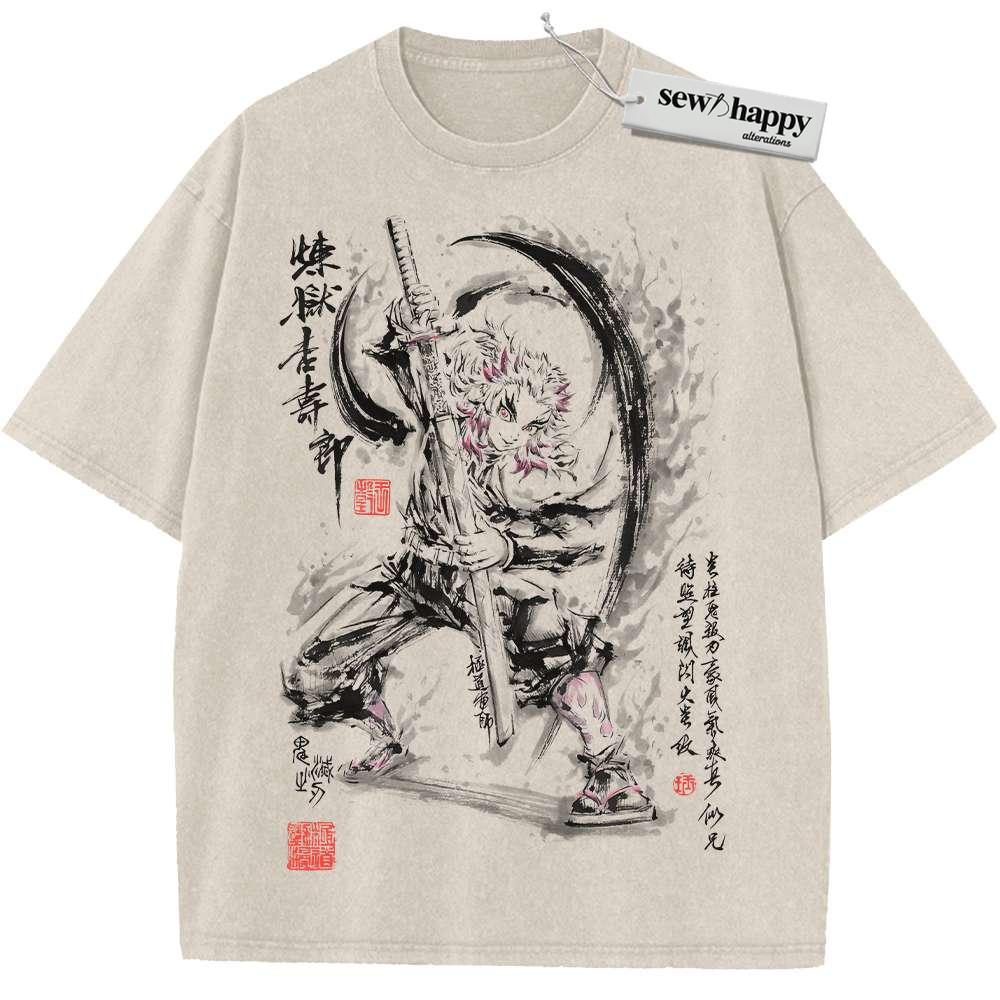 Wash Tee Kyojuro Rengoku Shirt, Demon Slayer Shirt, Anime Shirt, Vintage Tee Wash Tee Kyojuro Rengoku Shirt, Demon Slayer Shirt, Anime Shirt, Vintage Tee - Image 1
