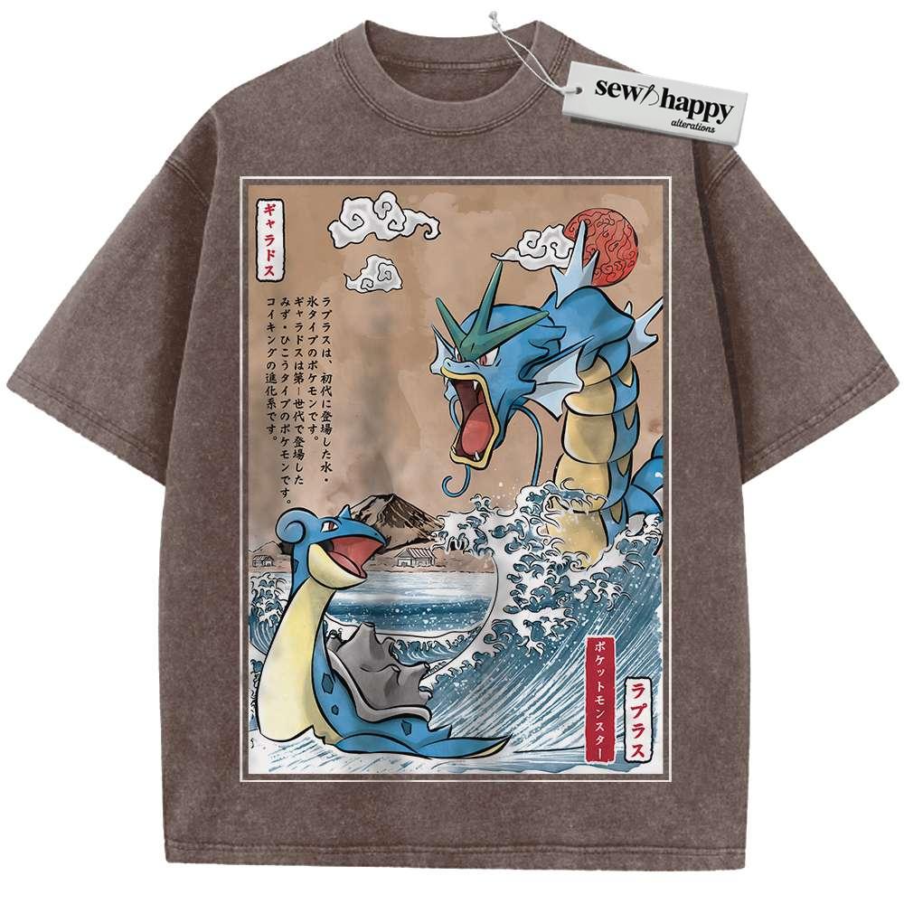 Wash Tee Lapras vs Gyarados Shirt, Pokemon shirt, Anime Shirt, Vintage T-Shirt