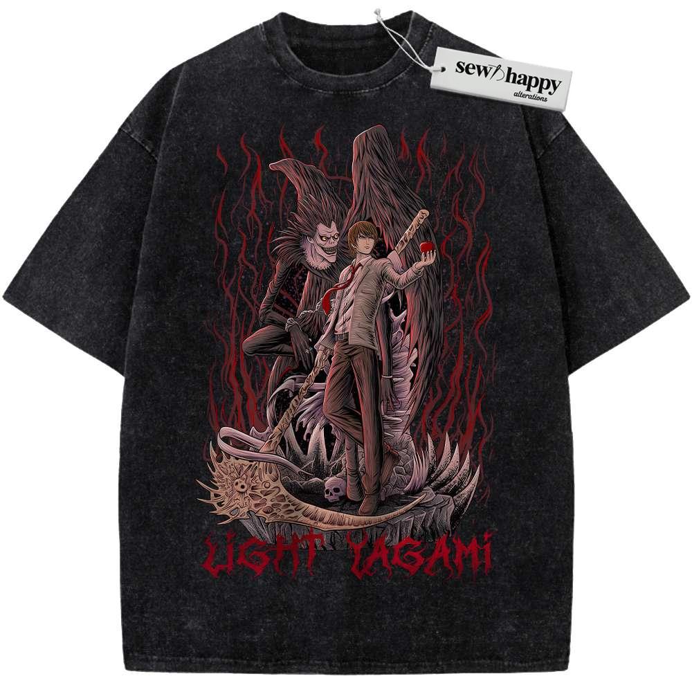 Wash Tee Light Yagami Shirt, Ryuk Shirt, Death Note Shirt, Anime Shirt, Vintage Tee