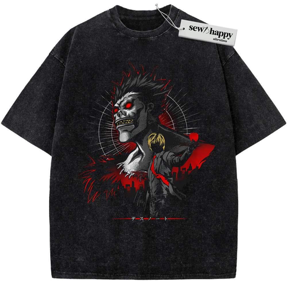 Wash Tee Light Yagami vs Ryuk Shirt, Death Note Shirt, Anime Shirt, Vintage T-Shirt