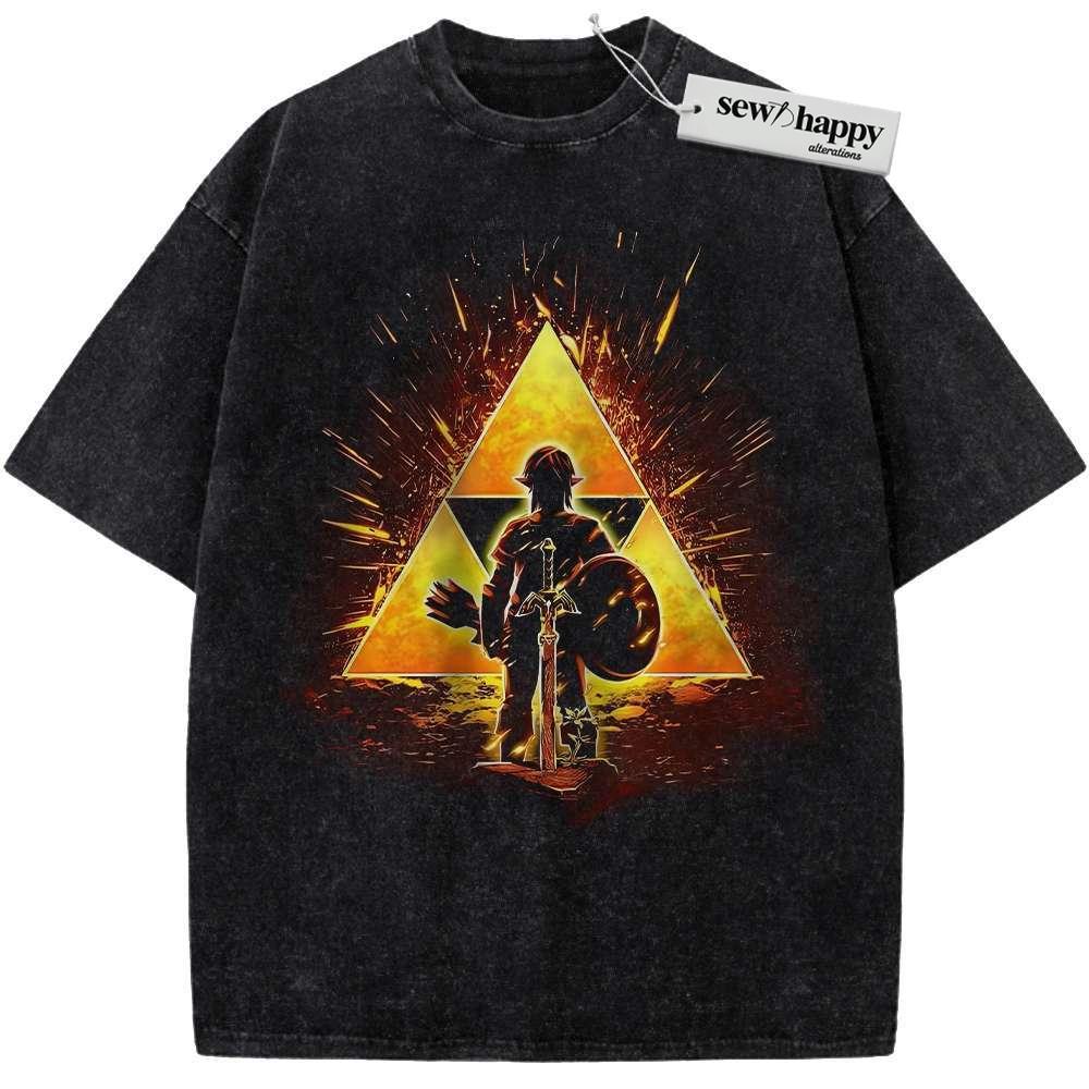 Wash Tee Link Shirt, The Legend of Zelda Shirt, Game Shirt, Vintage T-Shirt