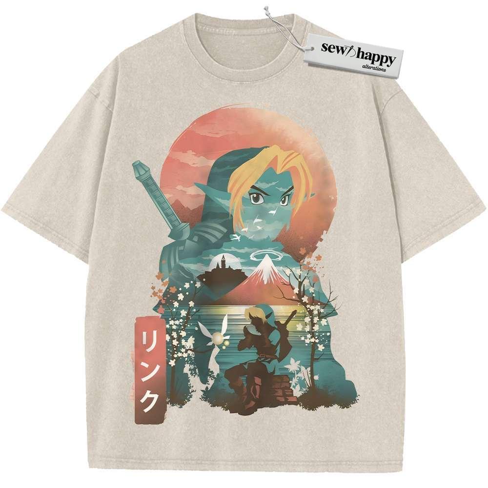 Wash Tee Link Shirt, The Legend of Zelda Shirt, Game Shirt, Vintage T-Shirt