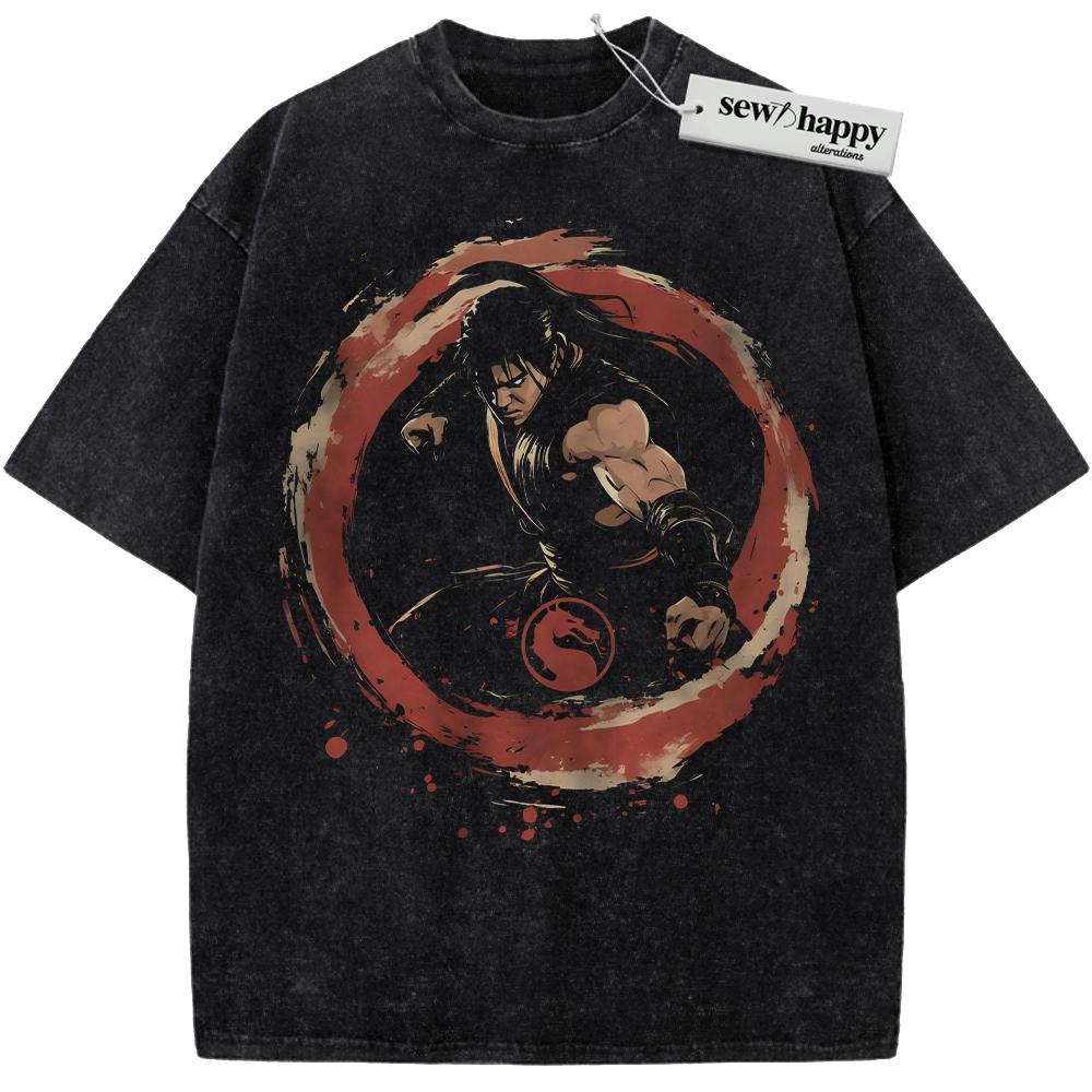 Wash Tee Liu Kang Shirt, Mortal Kombat Shirt, Game Shirt, Vintage Tee