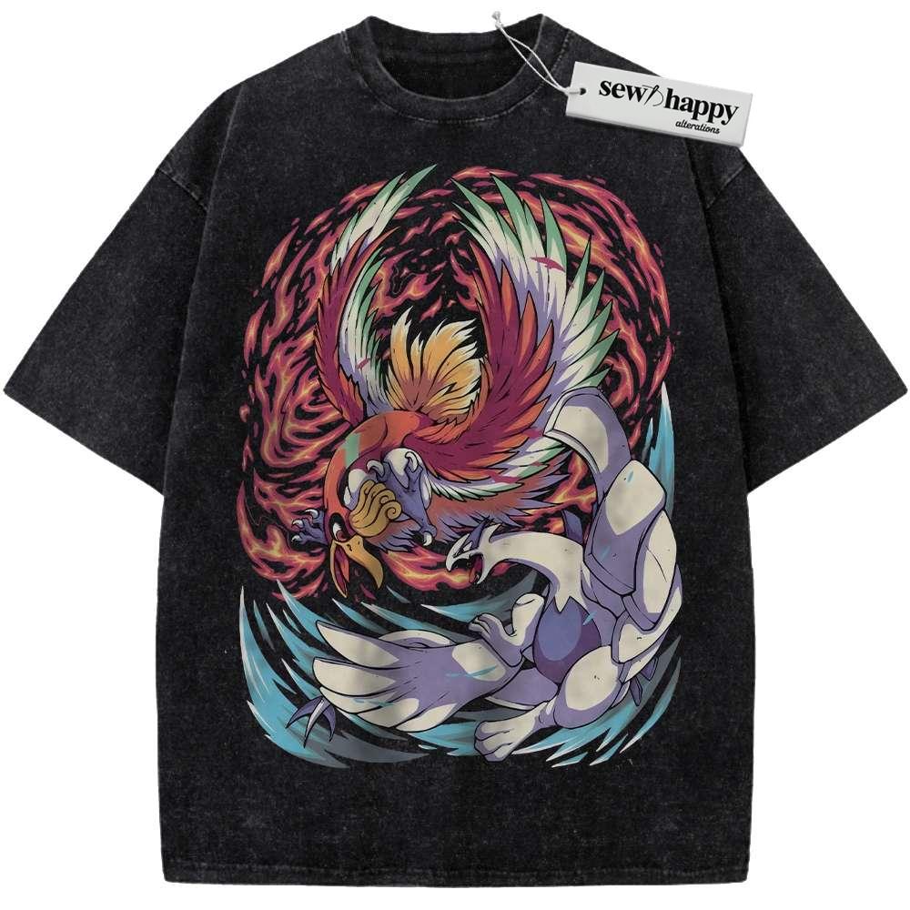 Wash Tee Lugia Shirt, Ho-Oh Shirt, Pokemon shirt, Anime Shirt, Vintage Tee