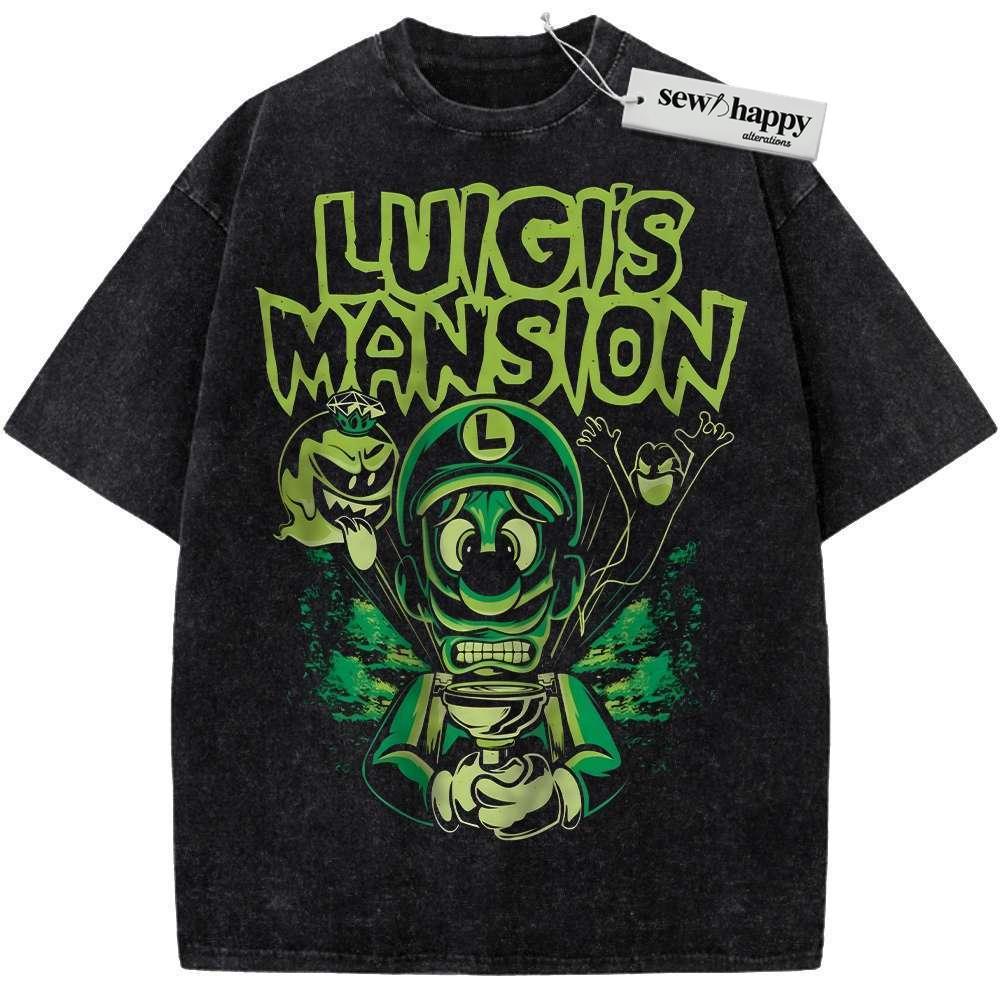 Wash Tee Luigi's Mansion Shirt, Game Shirt, Vintage T-Shirt