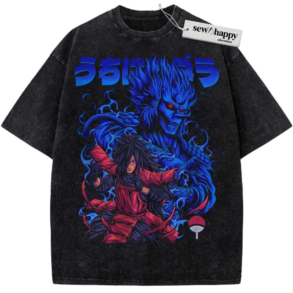 Wash Tee Madara Uchiha Shirt, Naruto Shirt, Anime Shirt, Vintage T-Shirt