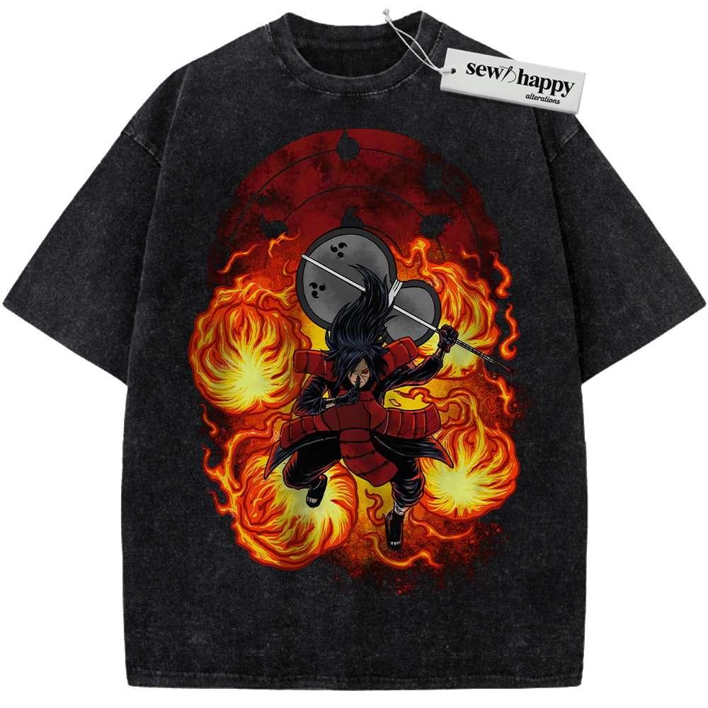 Wash Tee Madara Uchiha Shirt, Naruto Shirt, Anime Shirt, Vintage Tee