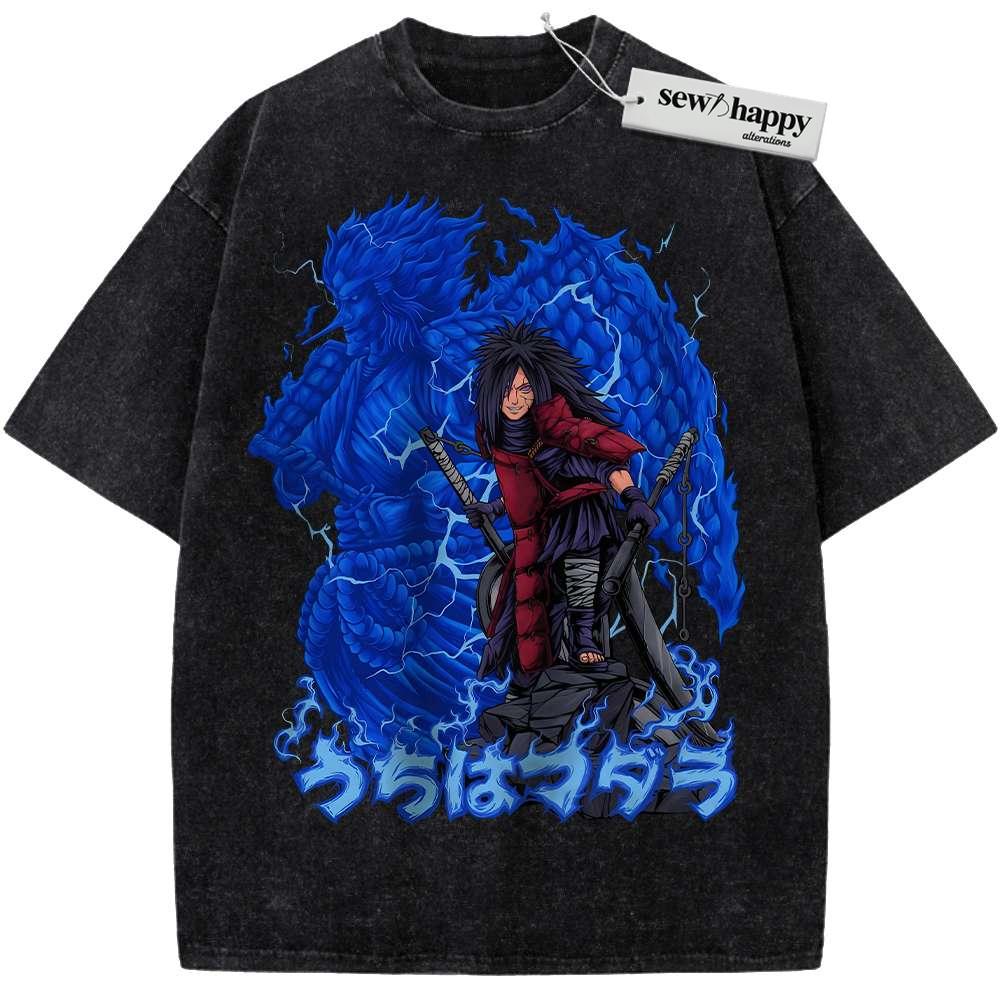 Wash Tee Madara Uchiha Shirt, Naruto Shirt, Anime Shirt, Vintage Tee