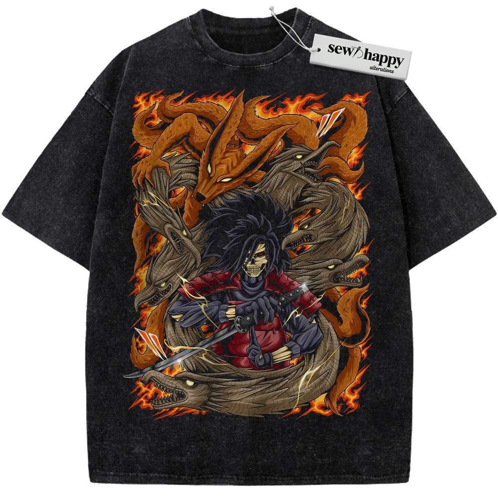 Wash Tee Madara Uchiha Shirt, Naruto Shirt, Anime Shirt, Vintage Tee