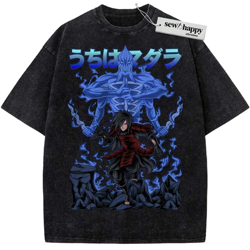 Wash Tee Madara Uchiha Shirt, Naruto Shirt, Anime Shirt, Vintage Tee