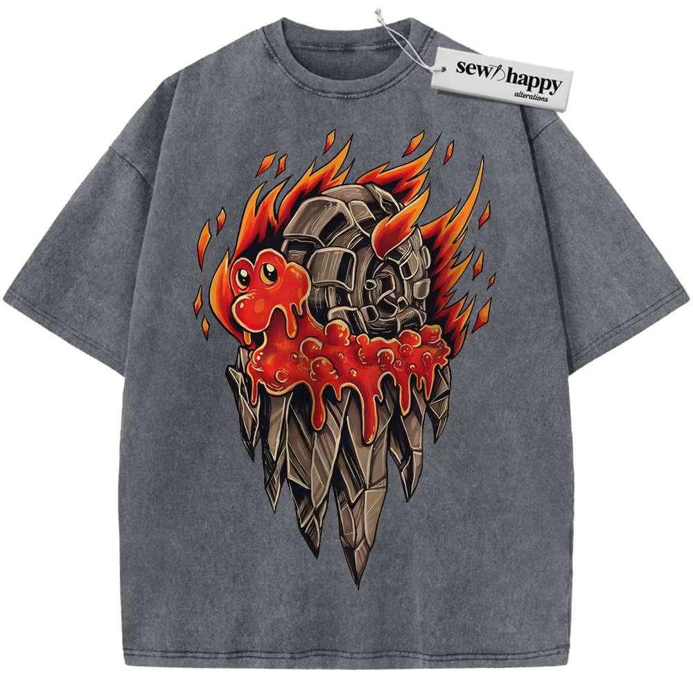 Wash Tee Magcargo Shirt, Pokemon shirt, Anime Shirt, Vintage Tee