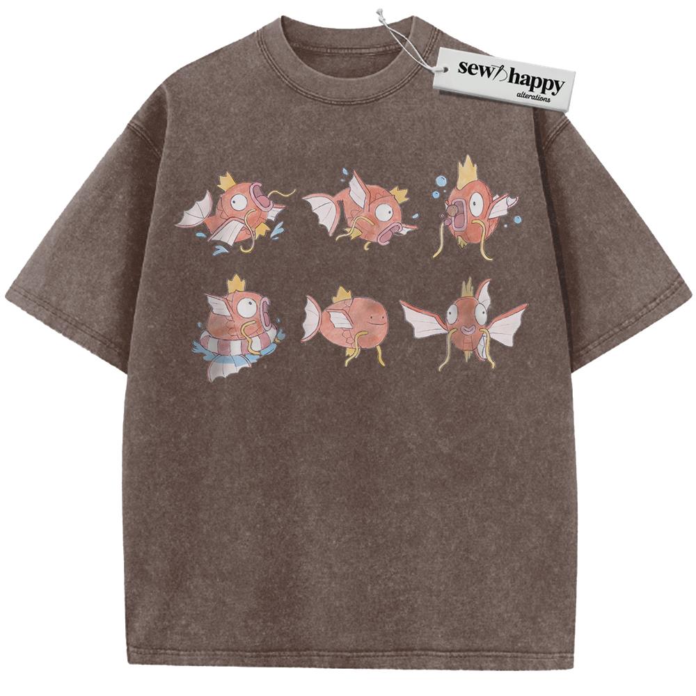 Wash Tee Magikarp Shirt, Pokemon Shirt, PKM Shirt, Anime Shirt, Vintage T-Shirt