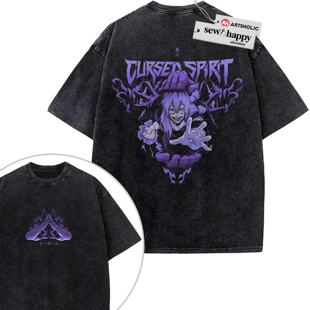 Wash Tee Mahito Shirt, Jujutsu Kaisen Shirt, Anime Shirt, Vintage T-Shirt 2-Sided