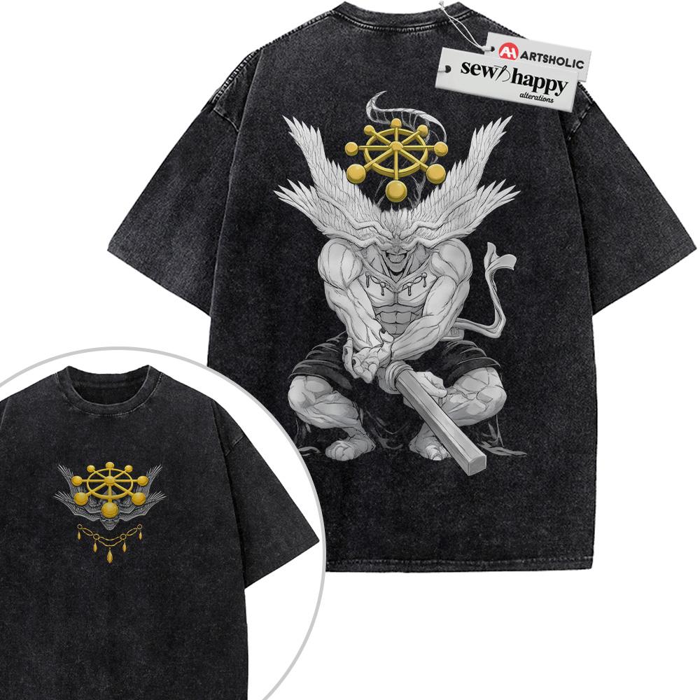 Wash Tee Mahoraga Shirt, Jujutsu Kaisen Shirt, Anime Shirt, Vintage T-Shirt 2-Sided