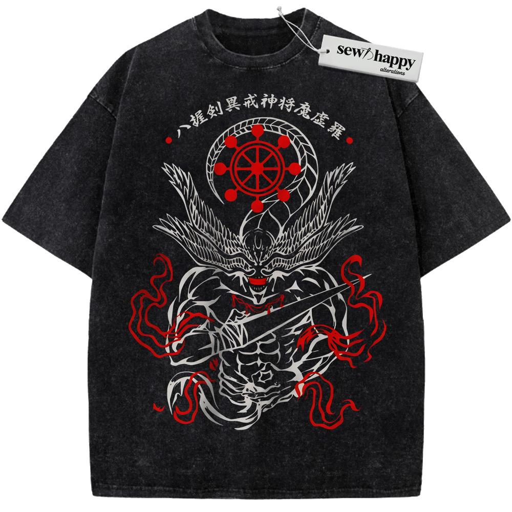 Wash Tee Mahoraga Shirt, Jujutsu Kaisen Shirt, Anime Shirt, Vintage T-Shirt