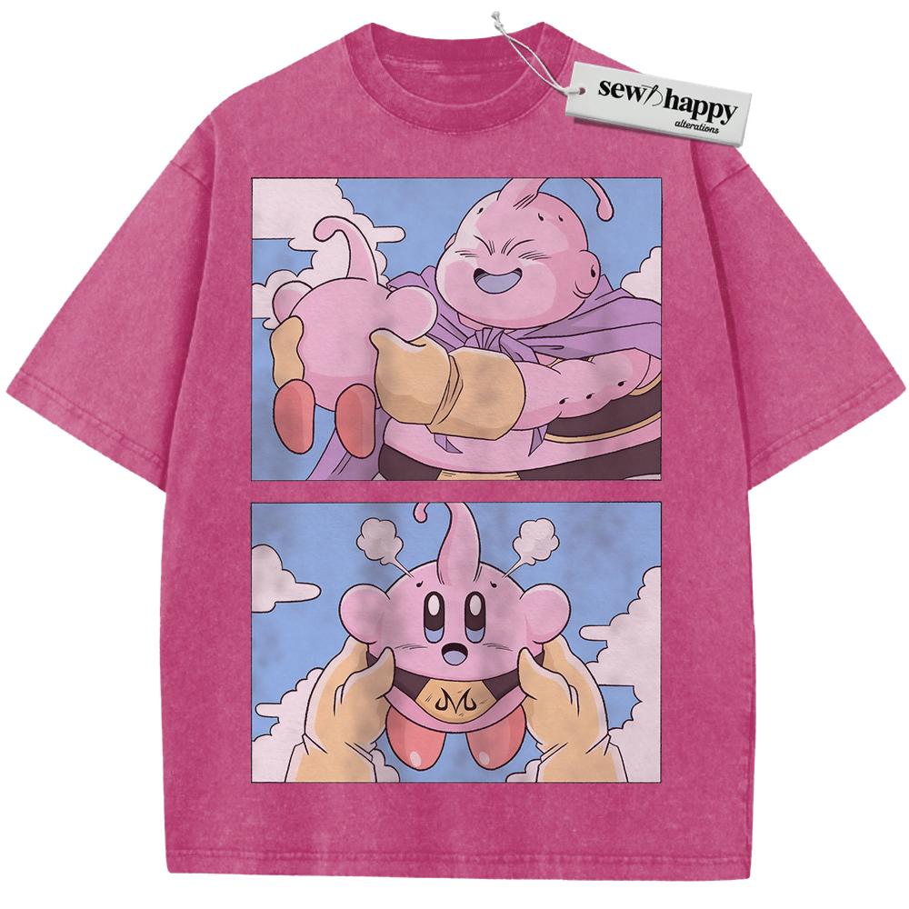 Wash Tee Majin Buu and Kirby Shirt, Dragon Ball Shirt, Anime Shirt, Vintage T-Shirt