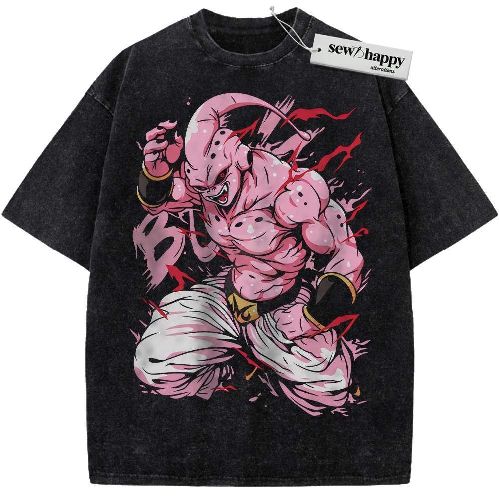 Wash Tee Majin Buu Shirt, Dragon Ball Shirt, Anime Shirt, Vintage T-Shirt