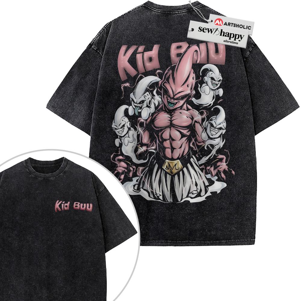 Wash Tee Majin Buu Shirt, Dragon Ball Shirt, DBZ Shirt, Anime Shirt, Vintage Tee 2-Sided