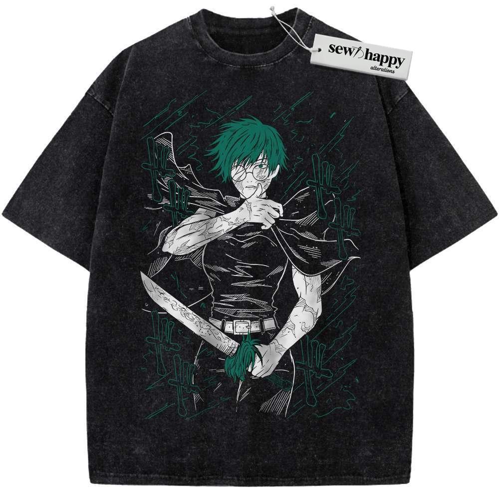 Wash Tee Maki Zenin Shirt, Jujutsu Kaisen Shirt, Anime Shirt, Vintage Tee