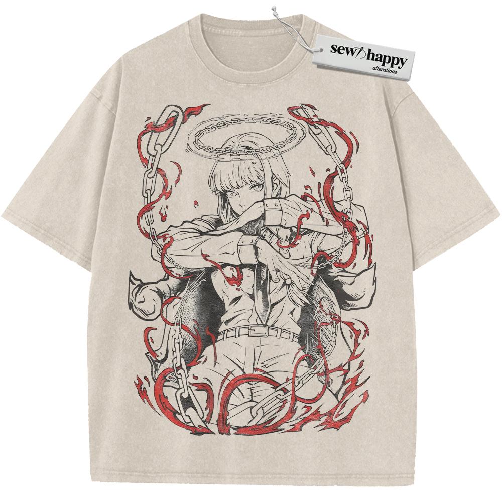 Wash Tee Makima Shirt, Chainsaw Man Shirt, Anime Shirt, Vintage Tee