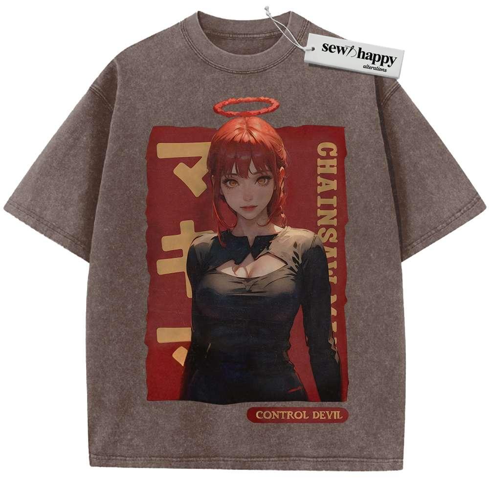 Wash Tee Makima Shirt, Chainsaw Man Shirt, Anime Shirt, Vintage Tee Wash Tee Makima Shirt, Chainsaw Man Shirt, Anime Shirt, Vintage Tee - Image 1