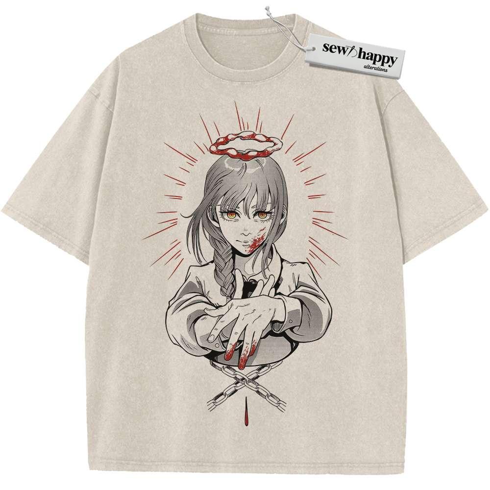 Wash Tee Makima Shirt, Chainsaw Man Shirt, Anime Shirt, Vintage Tee