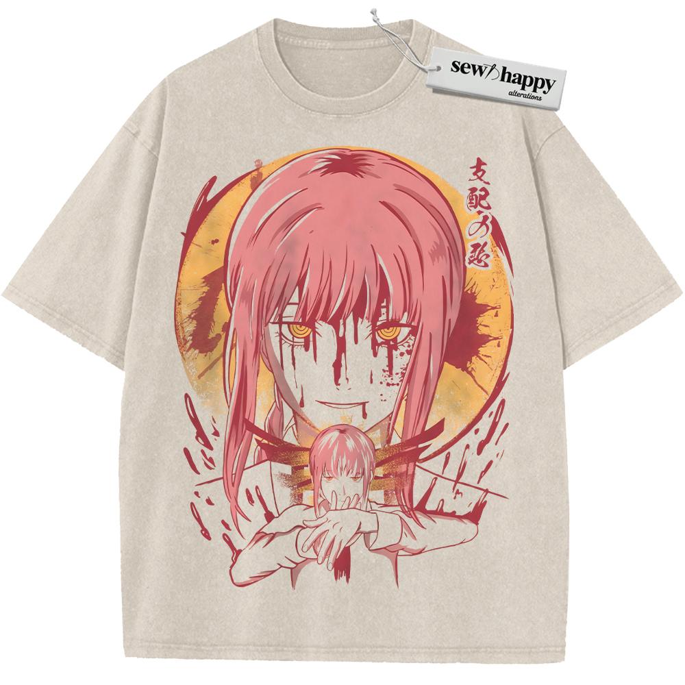 Wash Tee Makima Shirt, Chainsaw Man Shirt, Anime Shirt, Vintage Tee