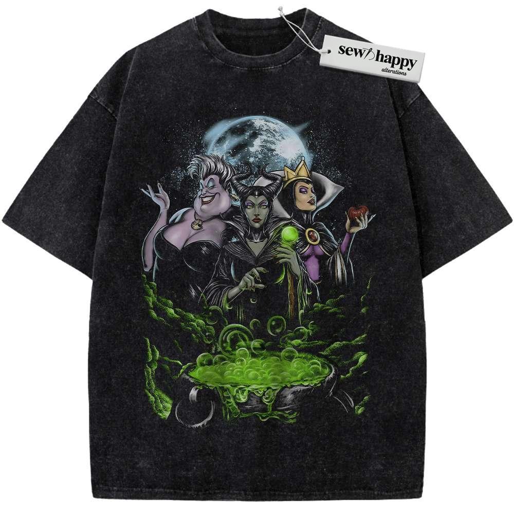 Wash Tee Maleficent Shirt, Evil Regina Shirt, Ursula Shirt, Villains Animated Shirt, Vintage T-Shirt