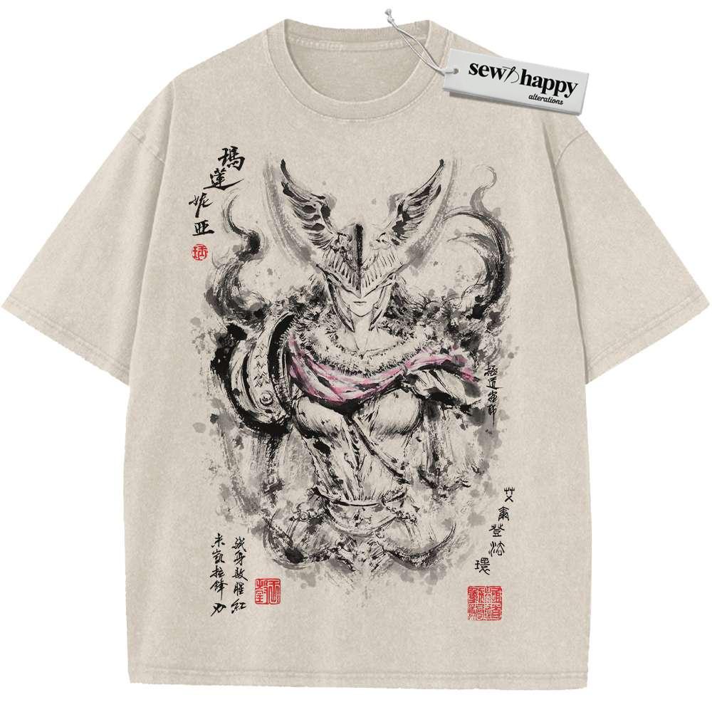 Wash Tee Malenia Blade of Miquella Shirt, Game Shirt, Vintage Tee Wash Tee Malenia Blade of Miquella Shirt, Game Shirt, Vintage Tee - Image 1