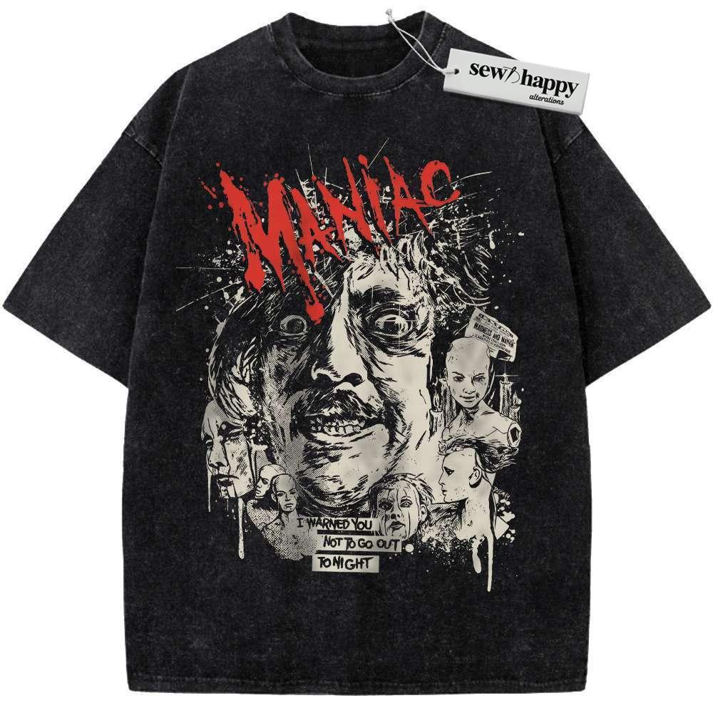 Wash Tee Maniac Shirt, Halloween Shirt, Horror Movie Shirt, Vintage T-Shirt