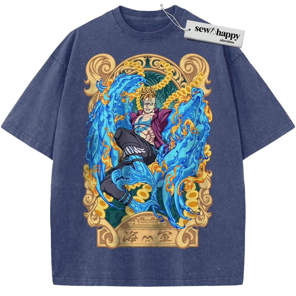 Wash Tee Marco Shirt, One Piece Shirt, Anime Shirt, Vintage Tee