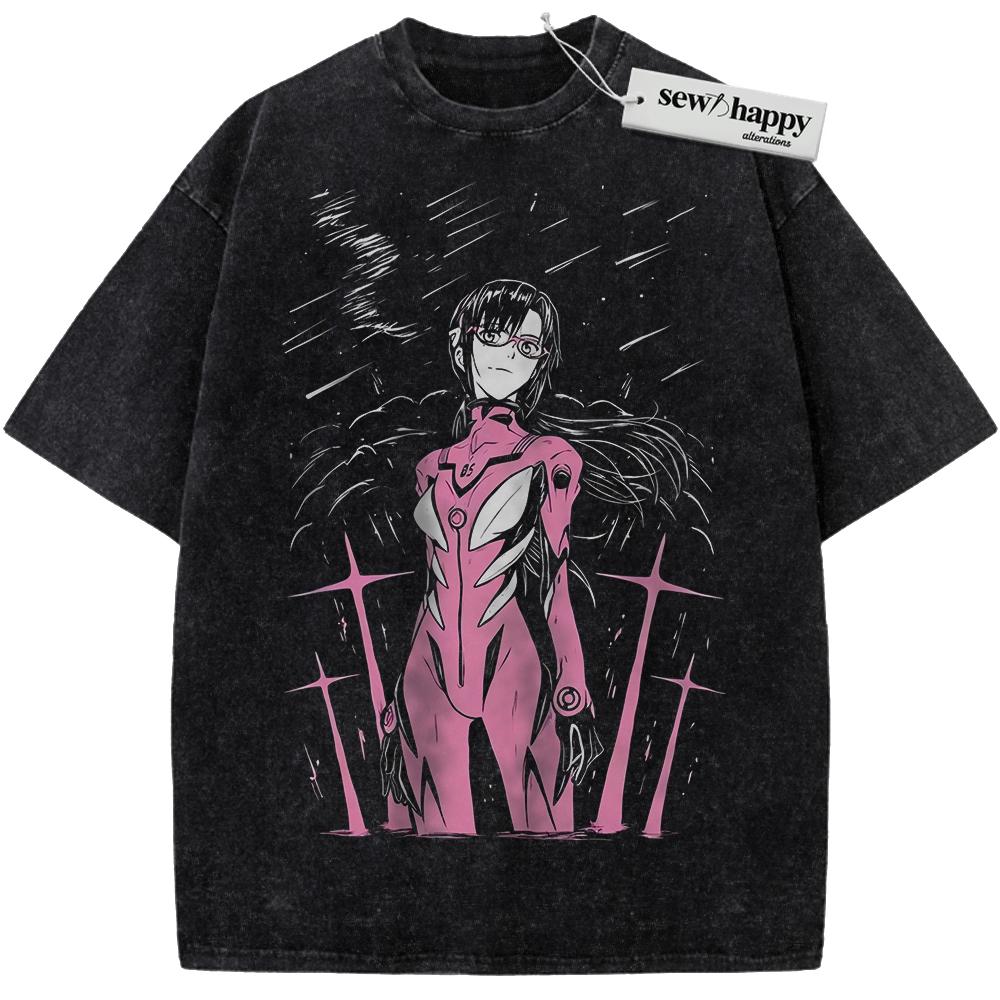 Wash Tee Mari Illustrious Makinami Shirt, Neon Genesis Evangelion Shirt, Anime Shirt, Vintage Tee