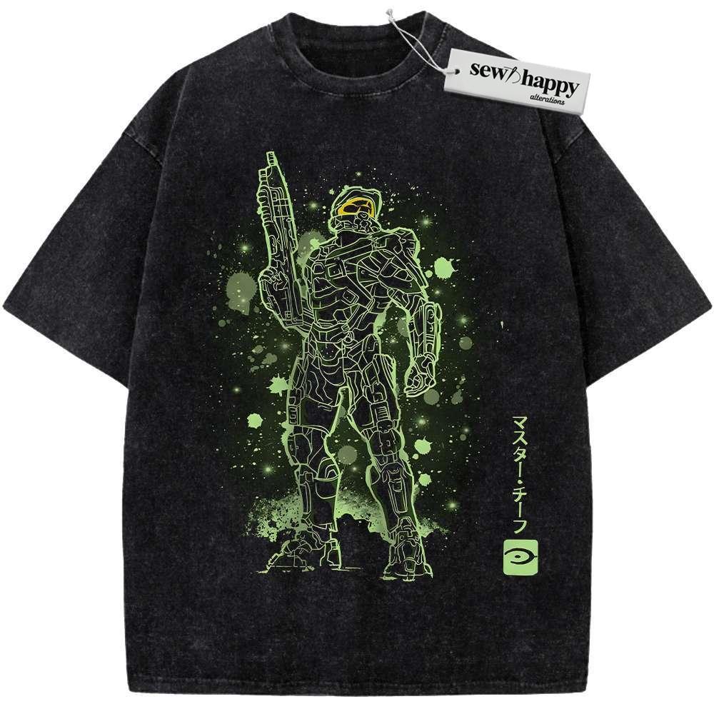Wash Tee Master Chief Shirt, Halo Shirt, Game Shirt, Vintage T-Shirt