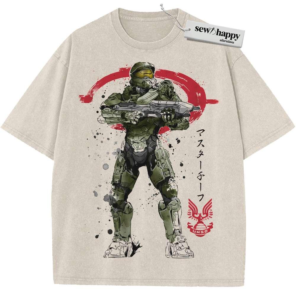 Wash Tee Master Chief Shirt, Halo Shirt, Game Shirt, Vintage Tee