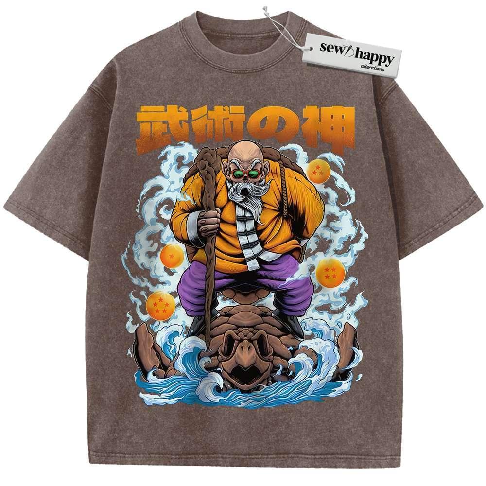 Wash Tee Master Roshi Shirt, Dragon Ball Shirt, DBZ Shirt, Anime Shirt, Vintage Tee Wash Tee Master Roshi Shirt, Dragon Ball Shirt, DBZ Shirt, Anime Shirt, Vintage Tee - Image 1