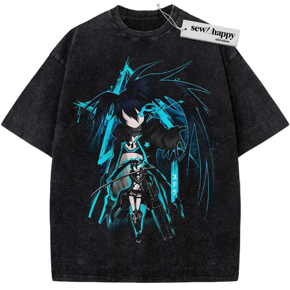 Wash Tee Mato Kuroi Shirt, Black Rock Shooter Shirt, Anime Shirt, Vintage T-Shirt