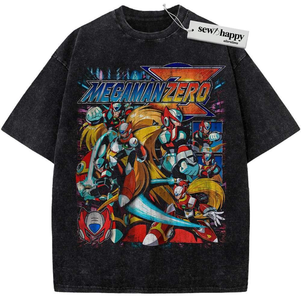 Wash Tee Mega Man Zero Shirt, Game Shirt, Vintage Tee