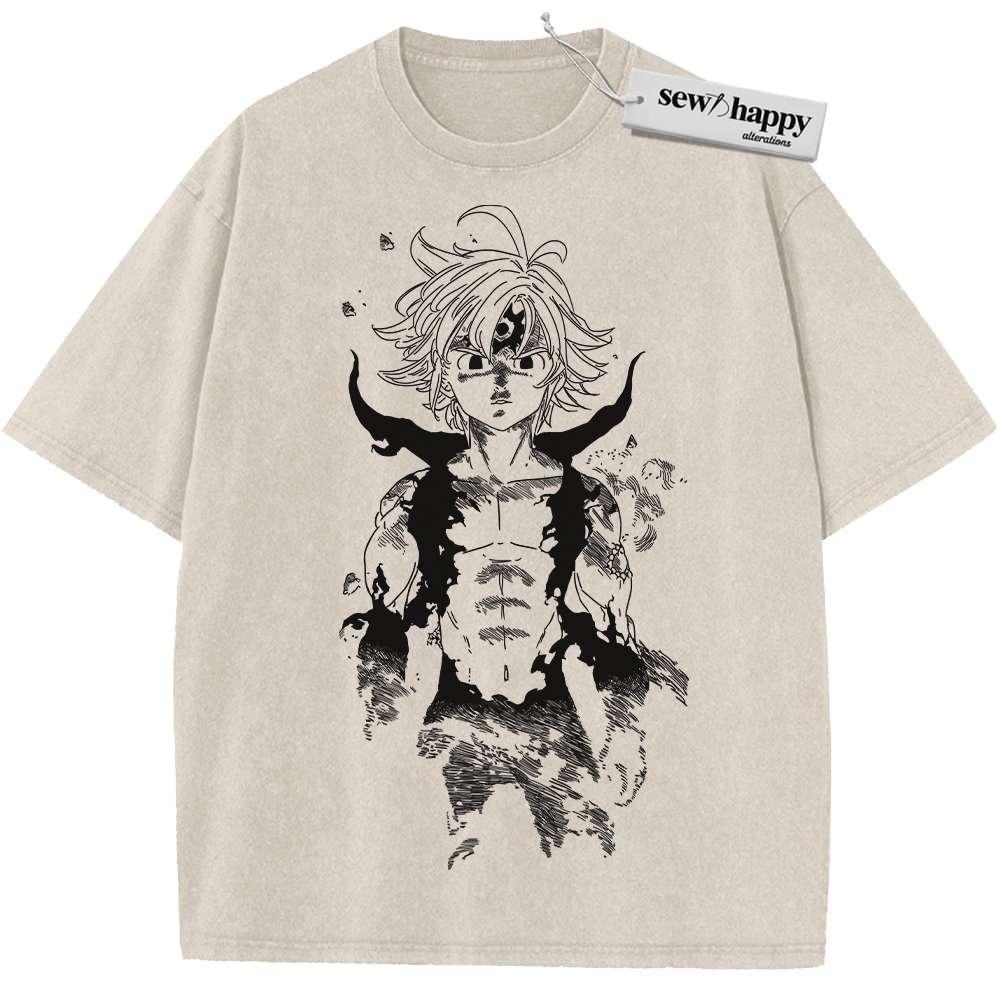 Wash Tee Meliodas Shirt, Seven Deadly Sins Shirt, Anime Shirt, Vintage T-Shirt