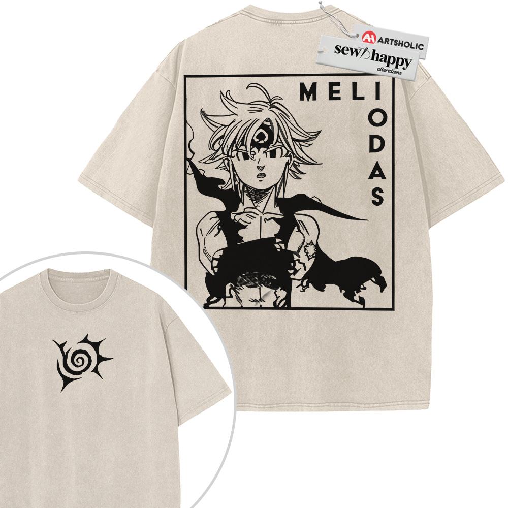 Wash Tee Meliodas Shirt, Seven Deadly Sins Shirt, Anime Shirt, Vintage Tee 2-Sided