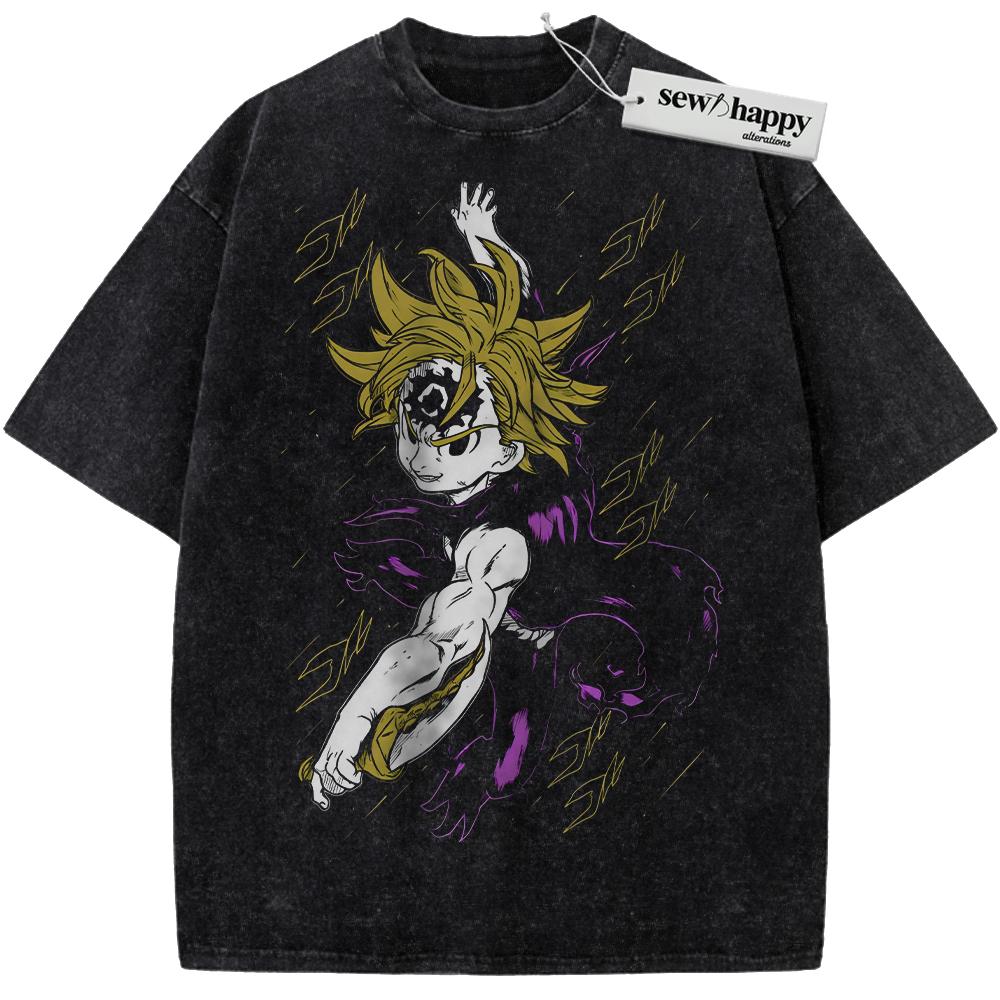 Wash Tee Meliodas Shirt, Seven Deadly Sins Shirt, Anime Shirt, Vintage Tee